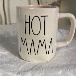 Rae Dunn Hot Mama Mug - Cream and Pink